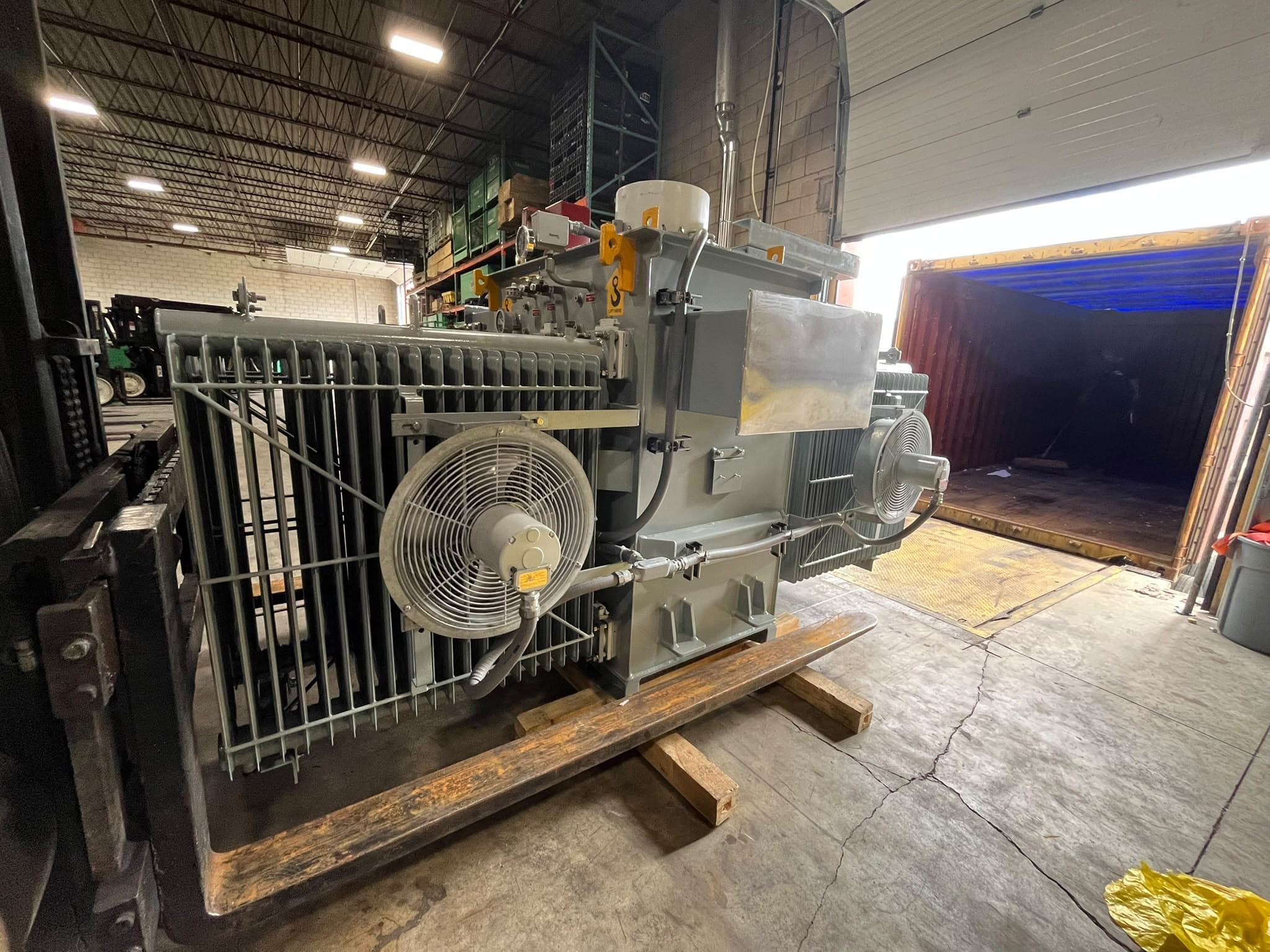 Custom CANDRON power transformer prepared for shipment
